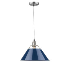  3306-L PW-NVY - Orwell PW Large Pendant - 14" in Pewter with Matte Navy shade